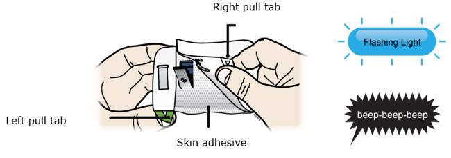 Choose your on body infusor injection site. Only use the outer arm if someone else is giving the injection.