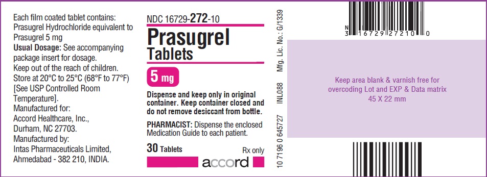 Prasugrel Tablets 5 mg 30 Tablets-Container Label
