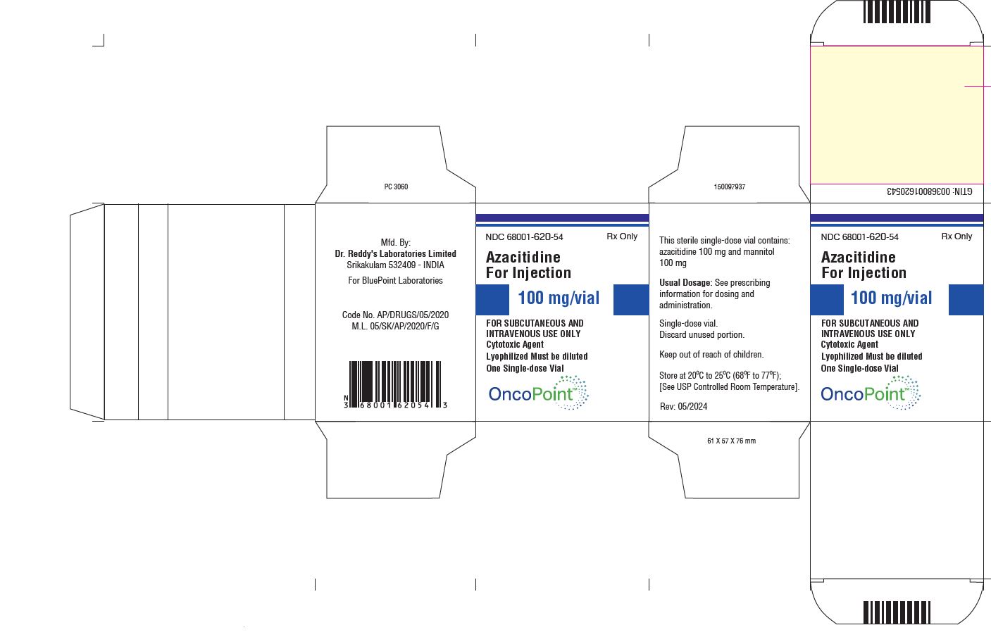 Carton 100 mg per vial