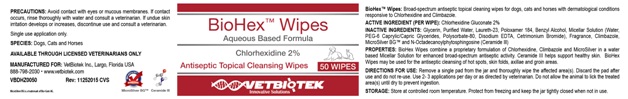 BioHex Wipes Label