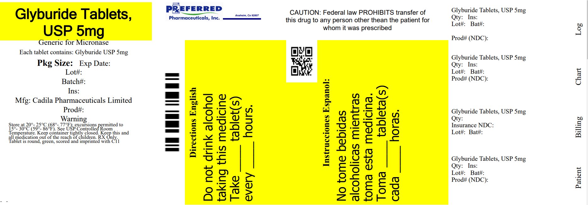 Glyburide Tablets USP 5mg 