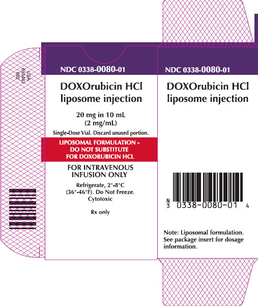 Representative Doxorubicin Carton Label 0338-0080-01 - 1 of 4