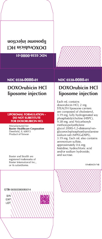 Representative Doxorubicin Carton Label 0338-0080-01 - 2 of 4