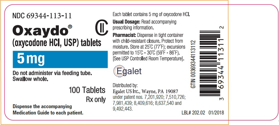 5 mg 100-count Bottle Label