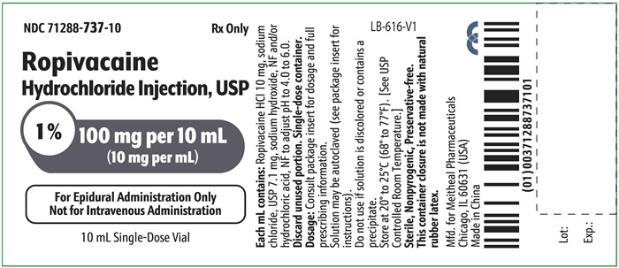 PRINCIPAL DISPLAY PANEL – Ropivacaine Hydrochloride Injection, USP 100 mg per 10 mL Vial Label