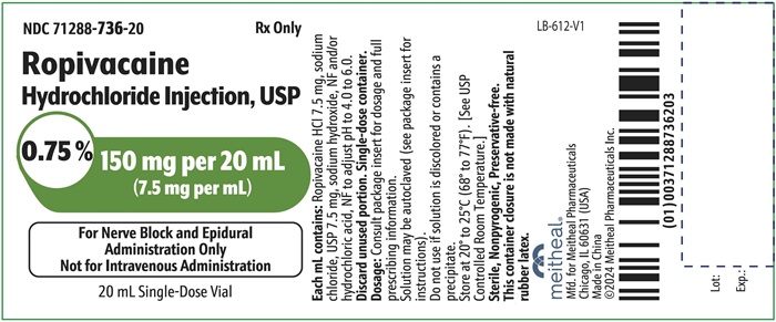 PRINCIPAL DISPLAY PANEL – Ropivacaine Hydrochloride Injection, USP 150 mg per 20 mL Vial Label