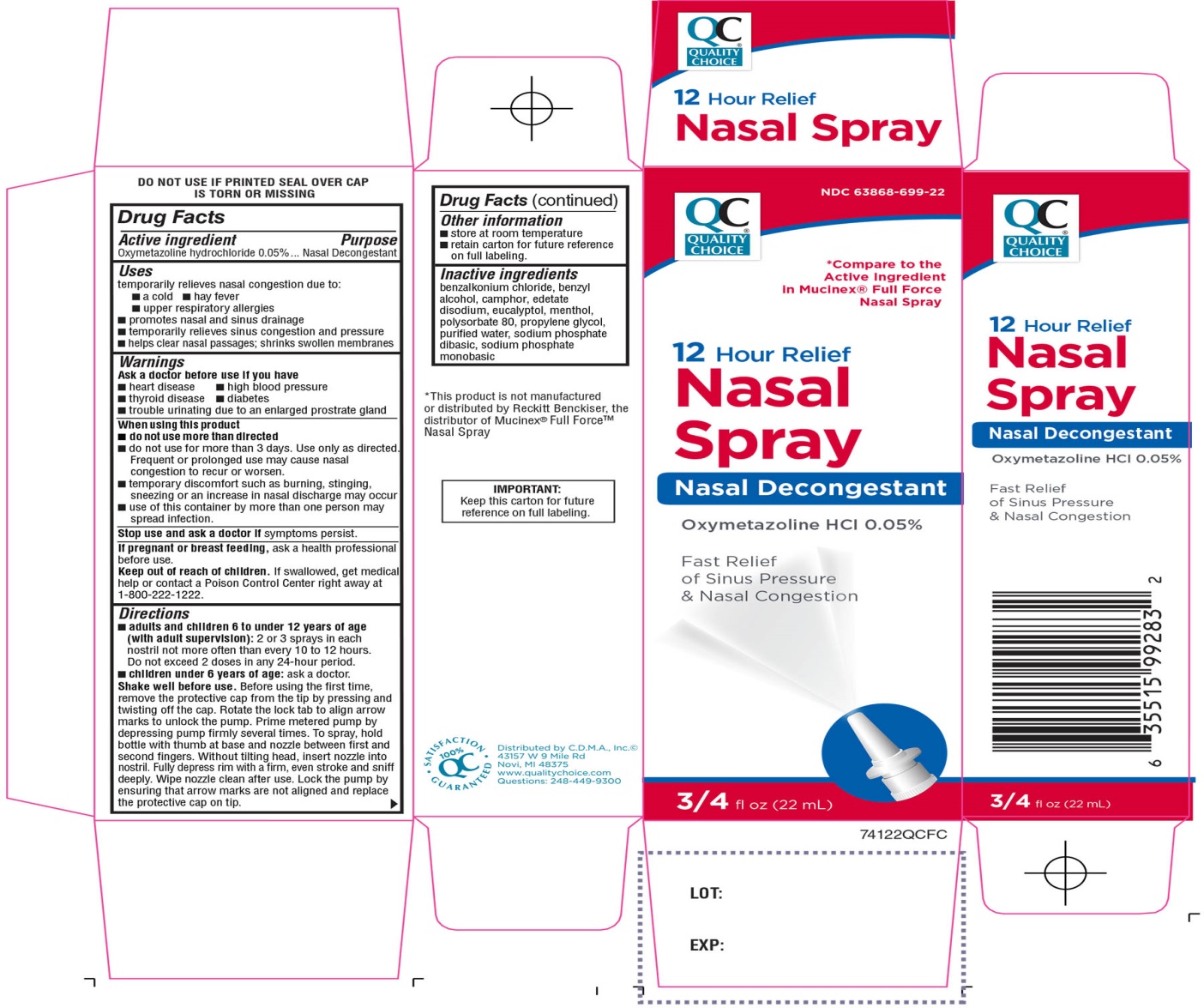 Quality Choice 12 Hours Relief Nasal Spray Oxymetazoline HCl