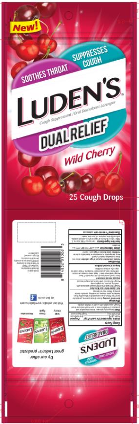 PRINCIPAL DISPLAY PANEL

Luden’s®
Cough Suppressant/Oral Demulcent

DUAL RELIEF 

Wild Cherry

25 Cough Drops
