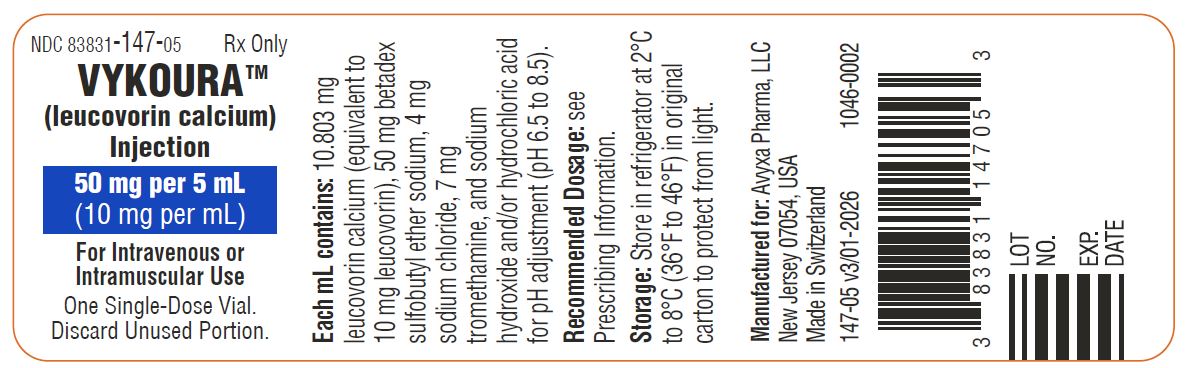 VYKOURA (leucovorin) Injection, 50 mg/5 mL -Container Label