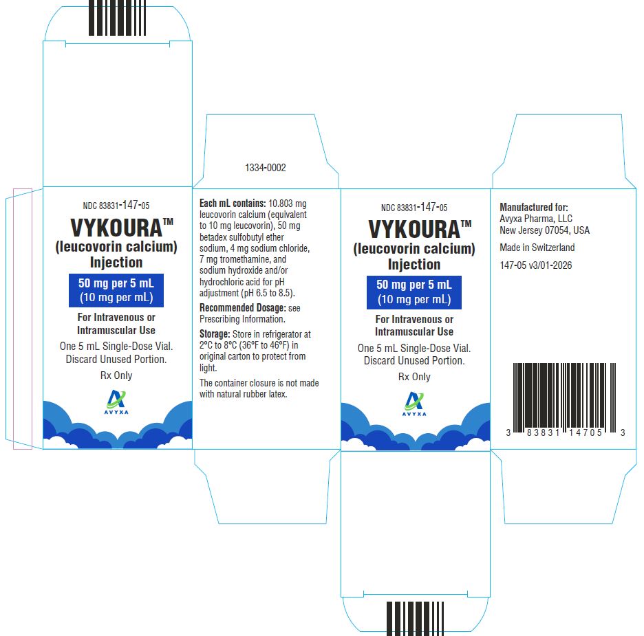VYKOURA (leucovorin) Injection, 50 mg/5 mL -Carton Label