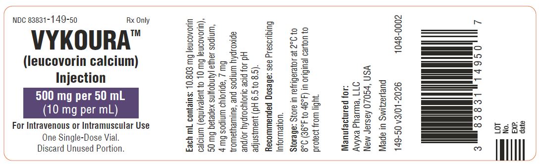 VYKOURA (leucovorin) Injection, 500 mg/50 mL -Conatiner Label