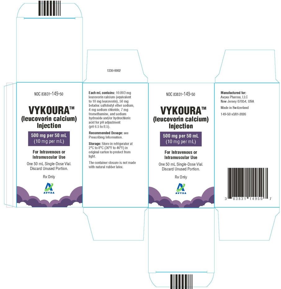 VYKOURA (leucovorin) Injection, 500 mg/50 mL -Carton Label