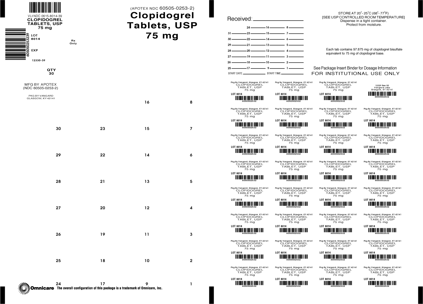 Clopidogrel Tebs 75mg bingo label