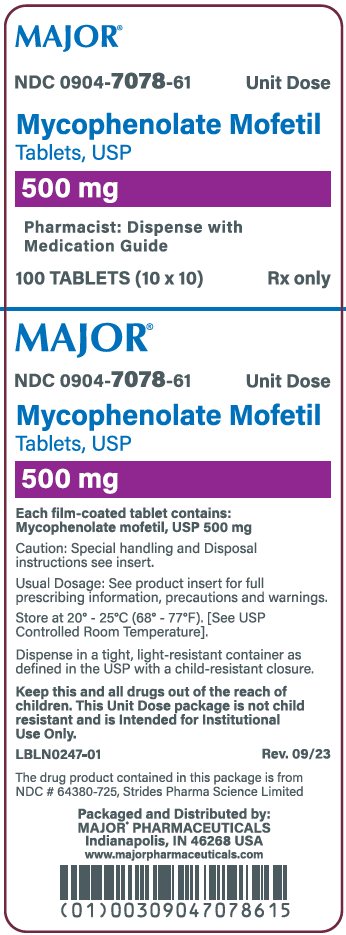 500mg carton label