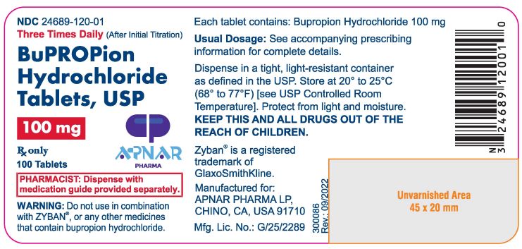 Bupropion Hydrochloride Tablets 100 mg label APNAR