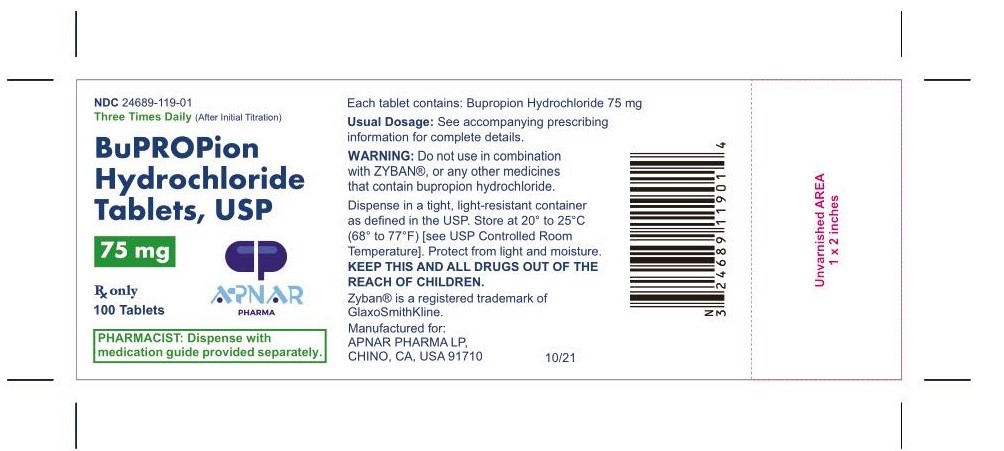 Bupropion Hydrochloride Tablets_75 mg_ label