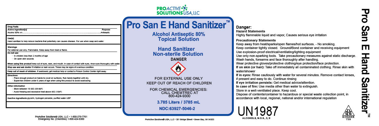 Pro San E Hand Sanitizer gallon label