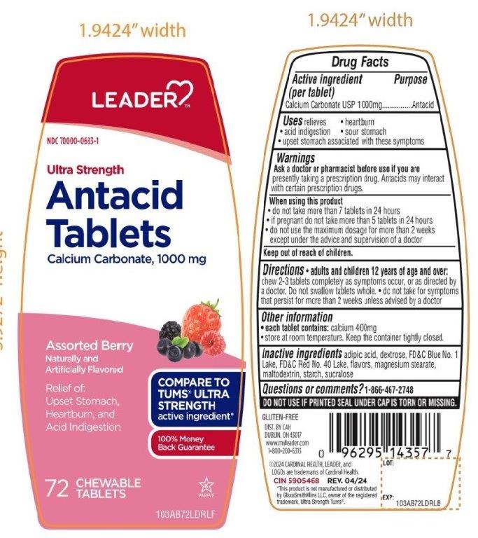 LEADER Ultra Strength Antacid Calcium Carbonate 72 Chewable Tablets