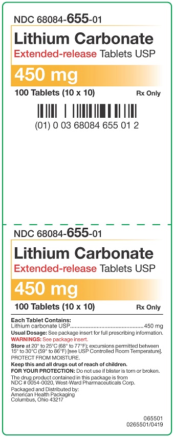 450 mg Lithium Carbonate ER Tablets Carton