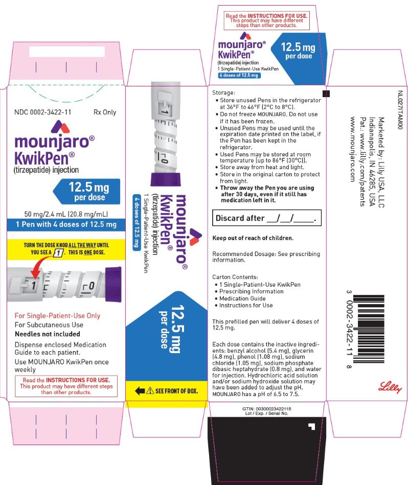 PACKAGE LABEL – MOUNJARO KwikPen – 12.5 mg per dose (50 mg/2.4 mL [20.8 mg/mL])
