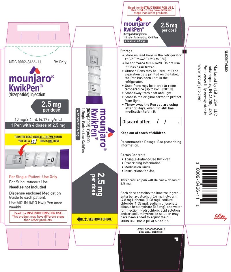 PACKAGE LABEL – MOUNJARO KwikPen – 2.5 mg per dose (10 mg/2.4 mL [4.17 mg/mL])
