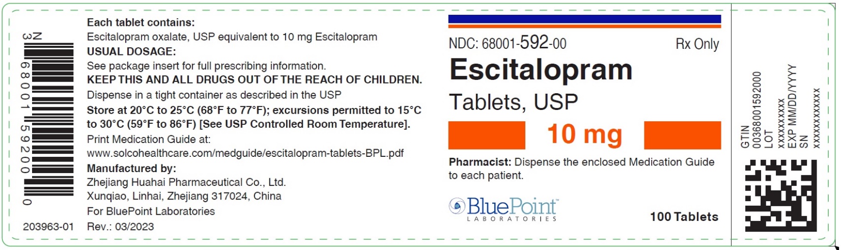 Bottle Label Escitalopram Tablets 10 mg 100 count