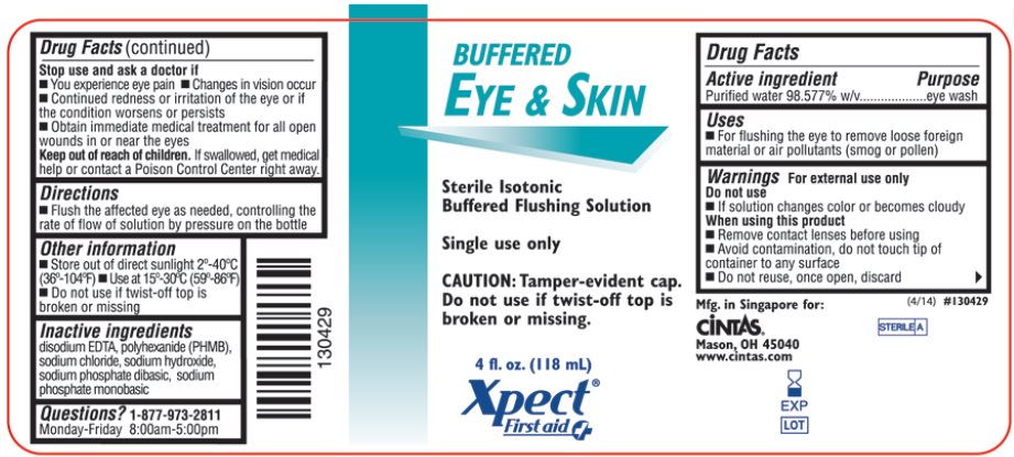 Xpect First aid Buffered Eye & Skin label