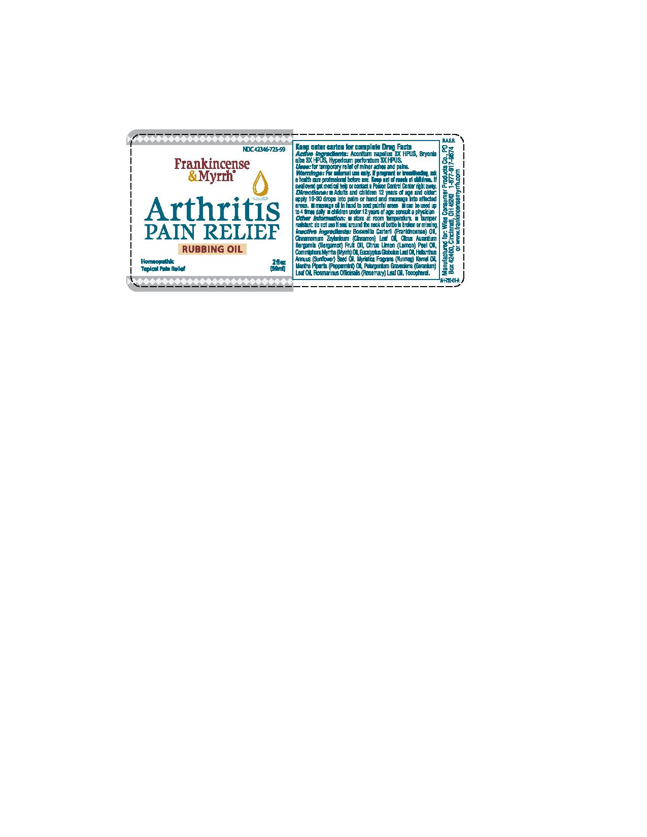 Frankincense & Myrrh Arthritis Pain Relief Rubbing Oil Fast Acting Pain  Relief with Essential Oils, 2 Fluid Ounces - 1 Pack