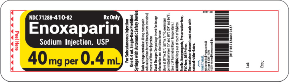 Principal Display Panel – Enoxaparin Sodium Injection, USP 40 mg Blister Pack Label
