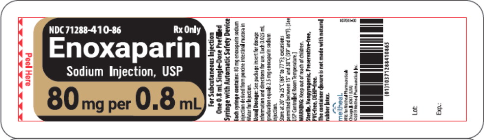 Principal Display Panel – Enoxaparin Sodium Injection, USP 80 mg Blister Pack Label
