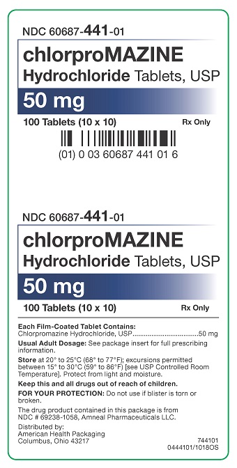 50 mg Chlorpromazine HCl Tablets Carton