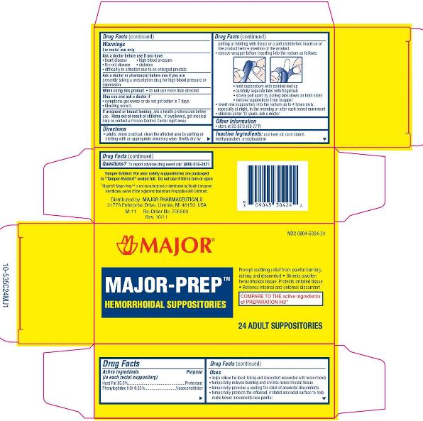 Major Prep Hemorrhoidal Suppositories