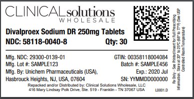 Divalproex Sodium DR 250mg tablets 30 count blister card