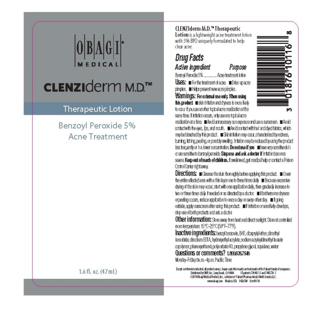 Clenziderm M.D. Therapeutic Lotion 47 mL Bottle Label