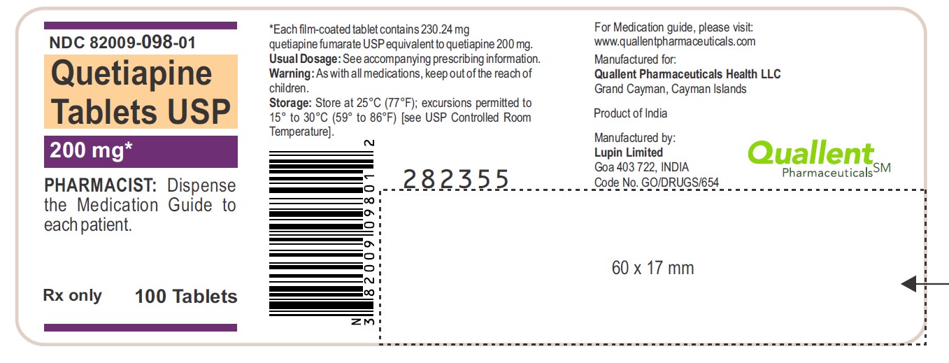 Quetiapine Tablets USP, 200 mg

 

Rx only

 

NDC: <a href=/NDC/68180-448-01>68180-448-01</a>

 

Container Label: Bottle of 100 Tablets