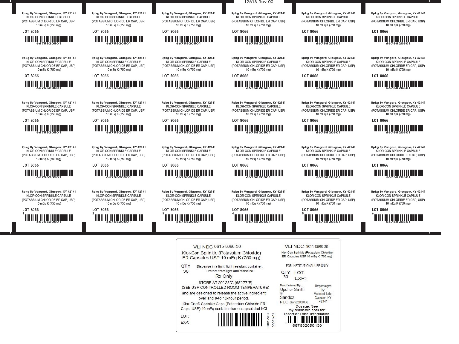 Klor-Com Sprinkle Cap 10mEq unit dose label