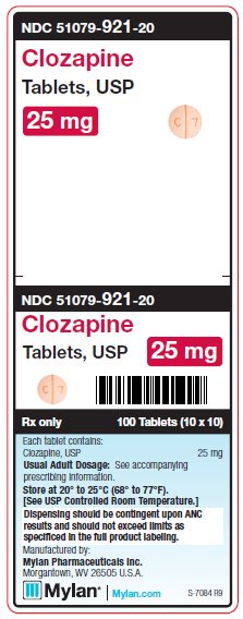 Clozapine 25 mg Tablets Unit Carton Label