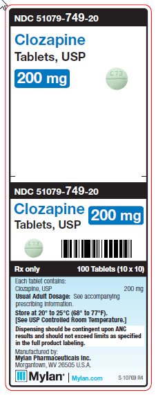 Clozapine 200 mg Tablets Unit Carton Label