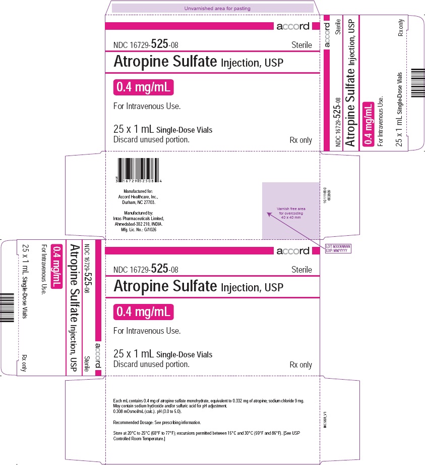 PRINCIPAL DISPLAY PANEL - Atropine Sulfate Injection, USP 0.4 mg/mL 25 Vials Carton