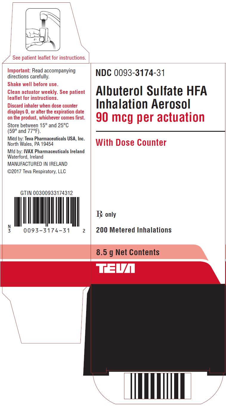Albuterol Sulfate HFA Inhalation Aerosol 90 mcg per Actuation, 200 Metered Inhalations Carton, Part 1 of 2
