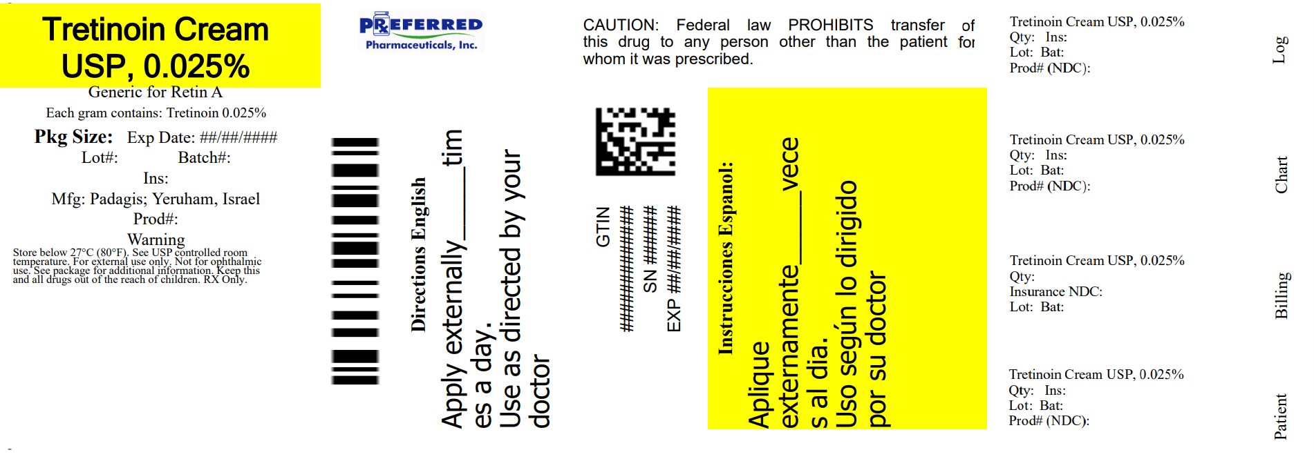 Tretinoin Cream USP 0.025% P