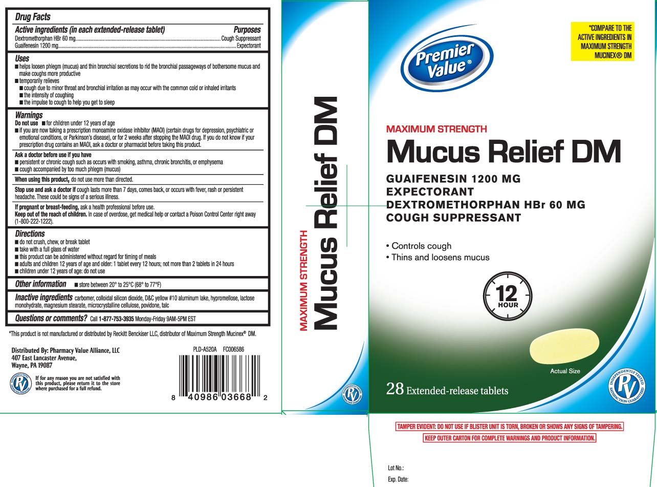 MUCUS RELIEF DM MAXIMUM STRENGTH Guaifenesin Dextromethorphan Hbr Tablet