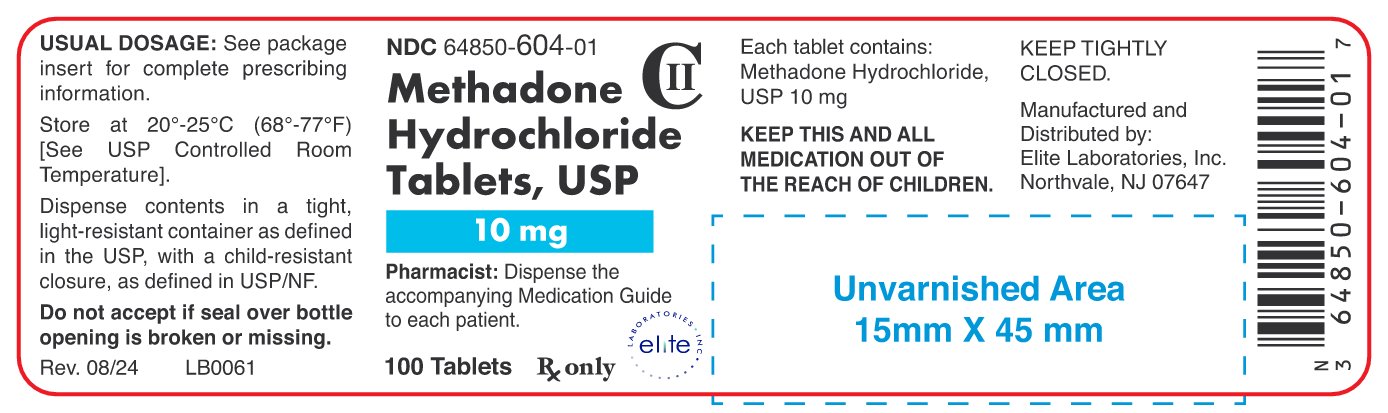 Methadone HCl 10mg Container Label