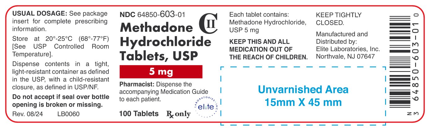 Methadone HCl 5mg Container Label