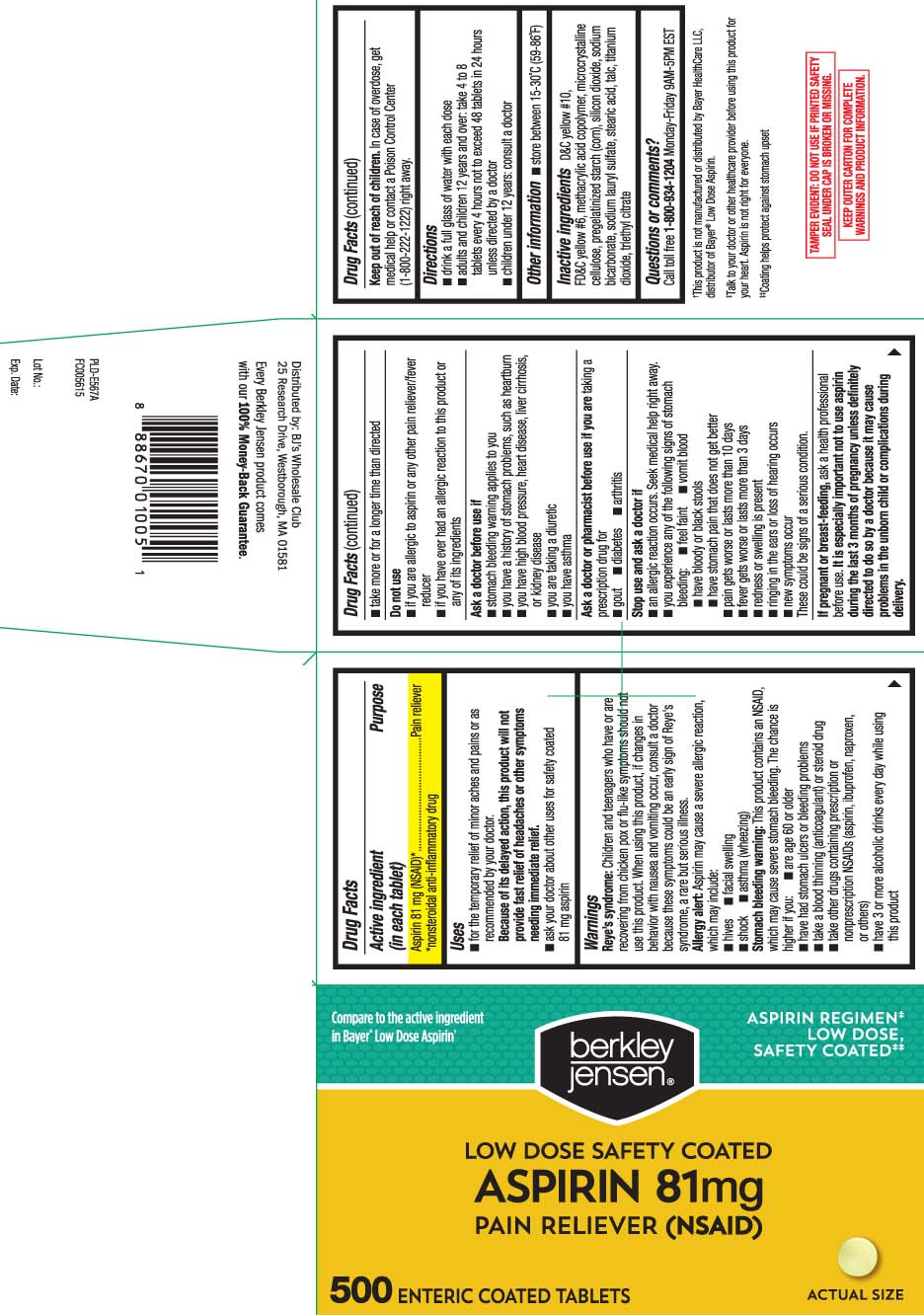 Aspirin 81 mg (NSAID)* *nonsteroidal anti-inflammatory drug