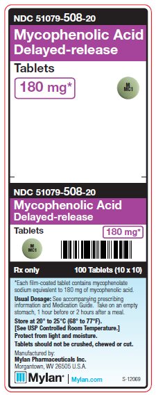 Mycophenolic Acid Delayed-release 180 mg Tablets Unit Carton Label