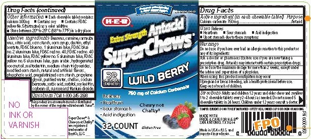 HEB Wild Berry Antacid Chews 32ct
