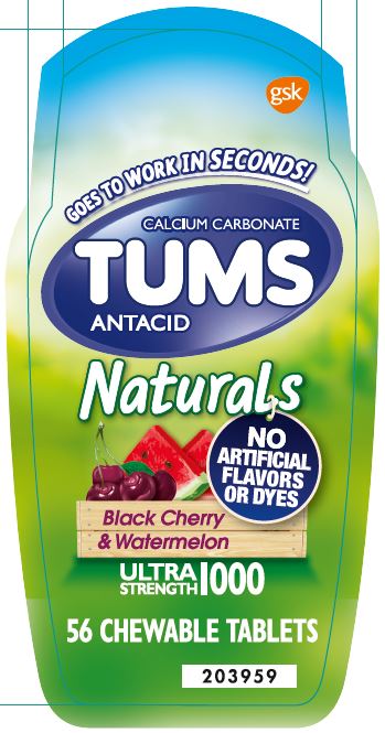 Tums Naturals Black Cherry Watermelon 56ct