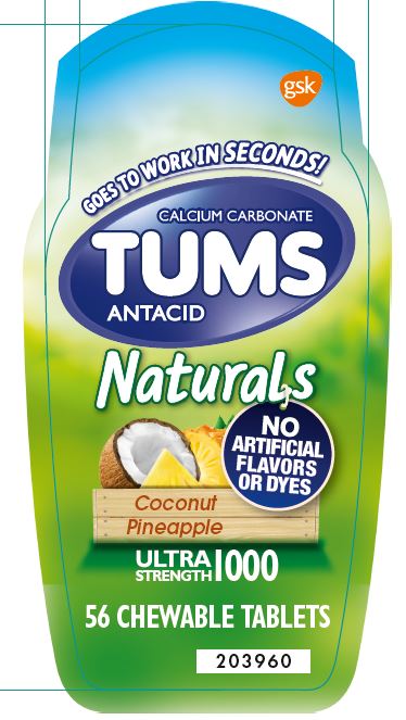 Tums Naturals Coconut Pineapple 56ct