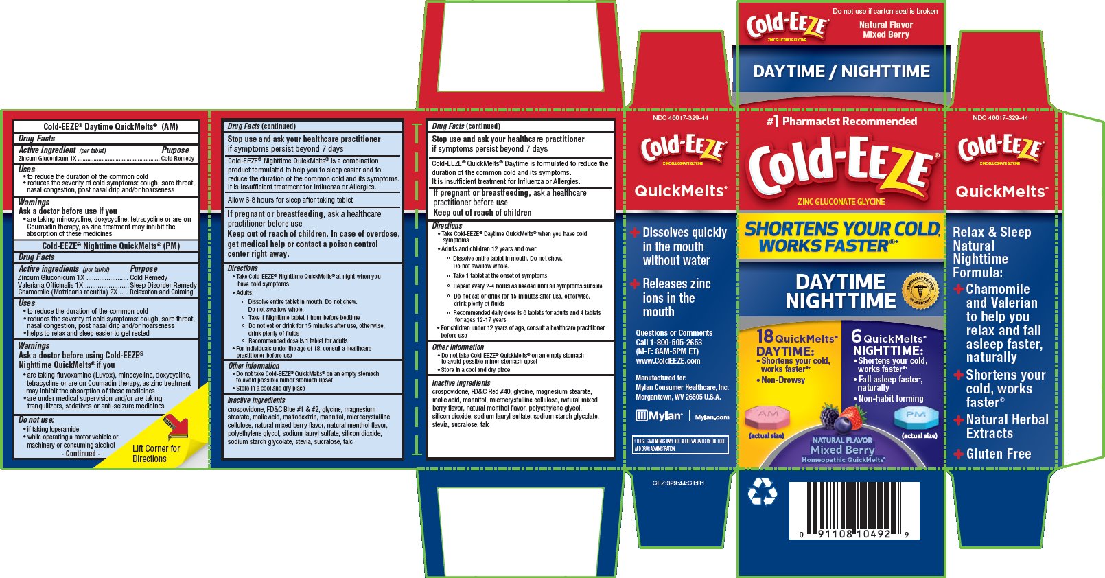 Cold-EEZE Daytime and Nighttime Quick Melt Carton